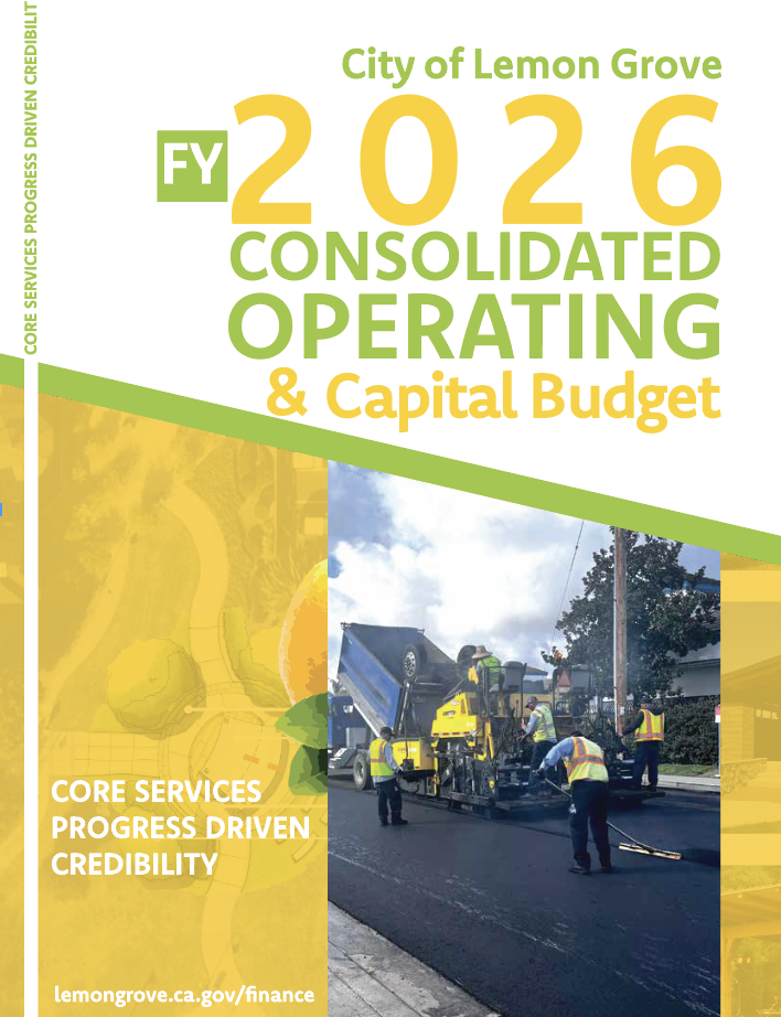2026 City of Lemon Grove Consolidated and Operating Capital Budget Book